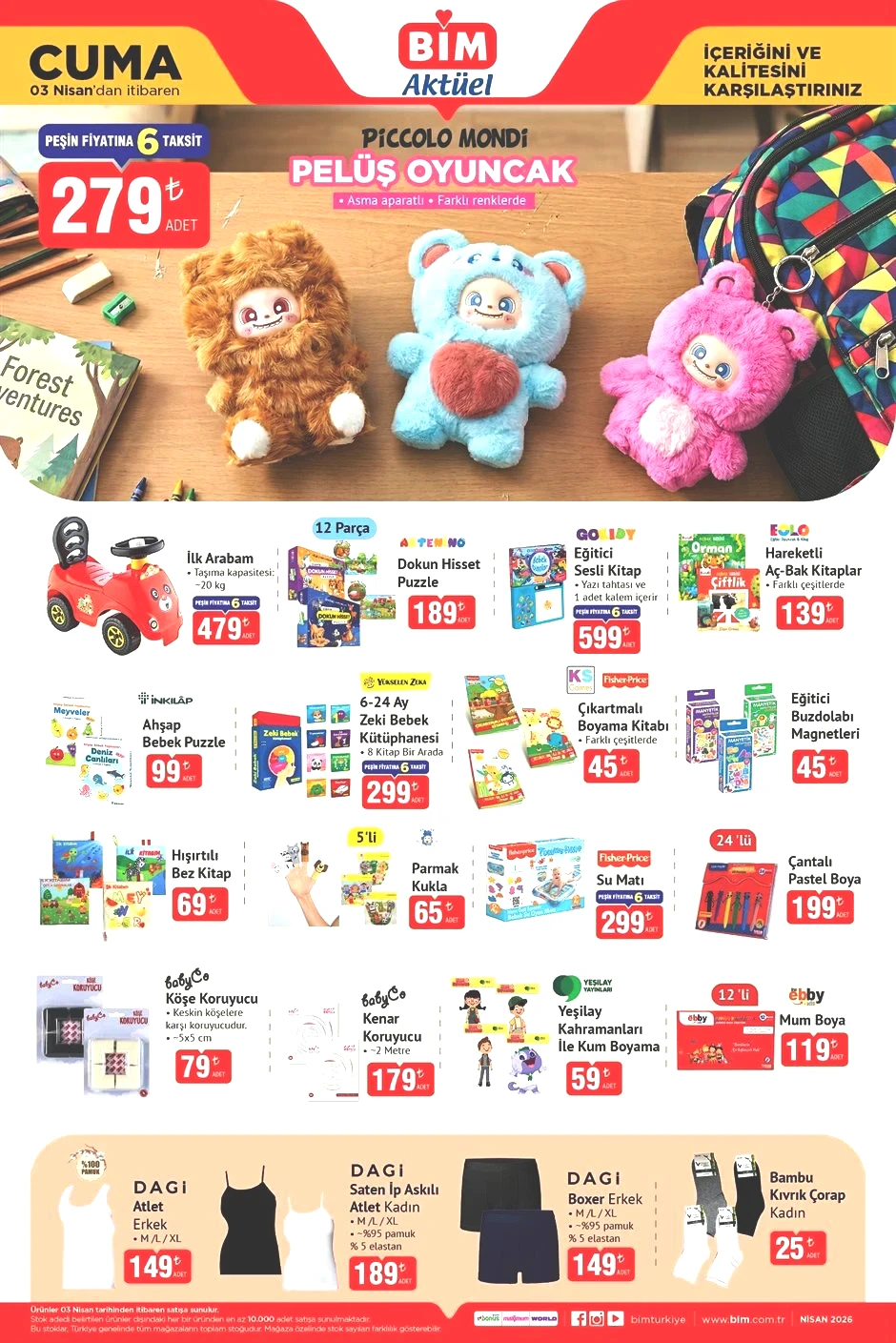 RAFLARDA YEPYENİ BİM AKTÜEL 3 NİSAN 2026 KATALOĞU - İNDİRİMLİ ÜRÜNLER BROŞÜRÜ TAM LİSTE || Bimde bu hafta cuma neler var Bim afişi Akülü Mercedes AMG, Piccolo Mondi Pelüş Oyuncak satışa çıktı...
