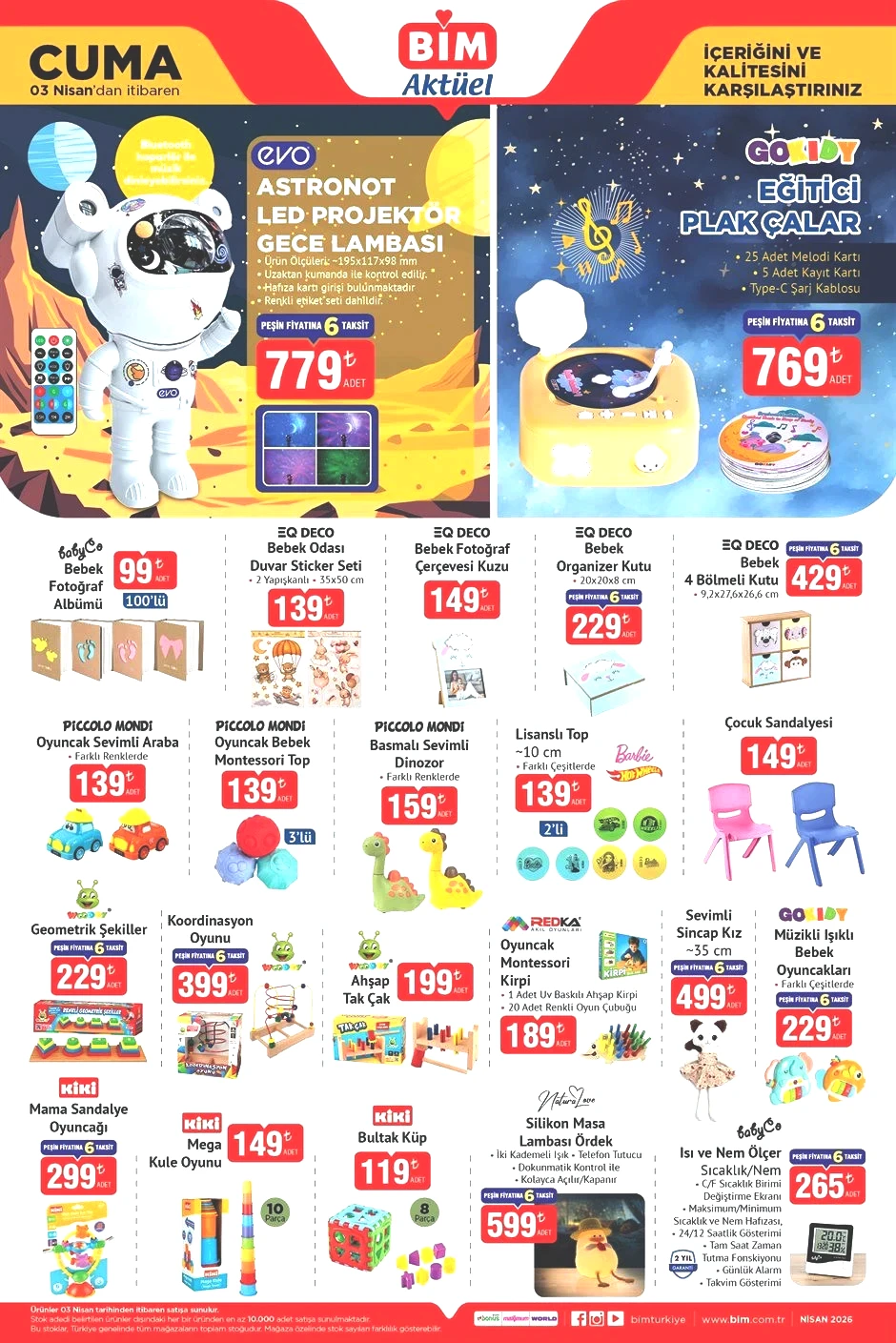 RAFLARDA YEPYENİ BİM AKTÜEL 3 NİSAN 2026 KATALOĞU - İNDİRİMLİ ÜRÜNLER BROŞÜRÜ TAM LİSTE || Bimde bu hafta cuma neler var Bim afişi Akülü Mercedes AMG, Piccolo Mondi Pelüş Oyuncak satışa çıktı...